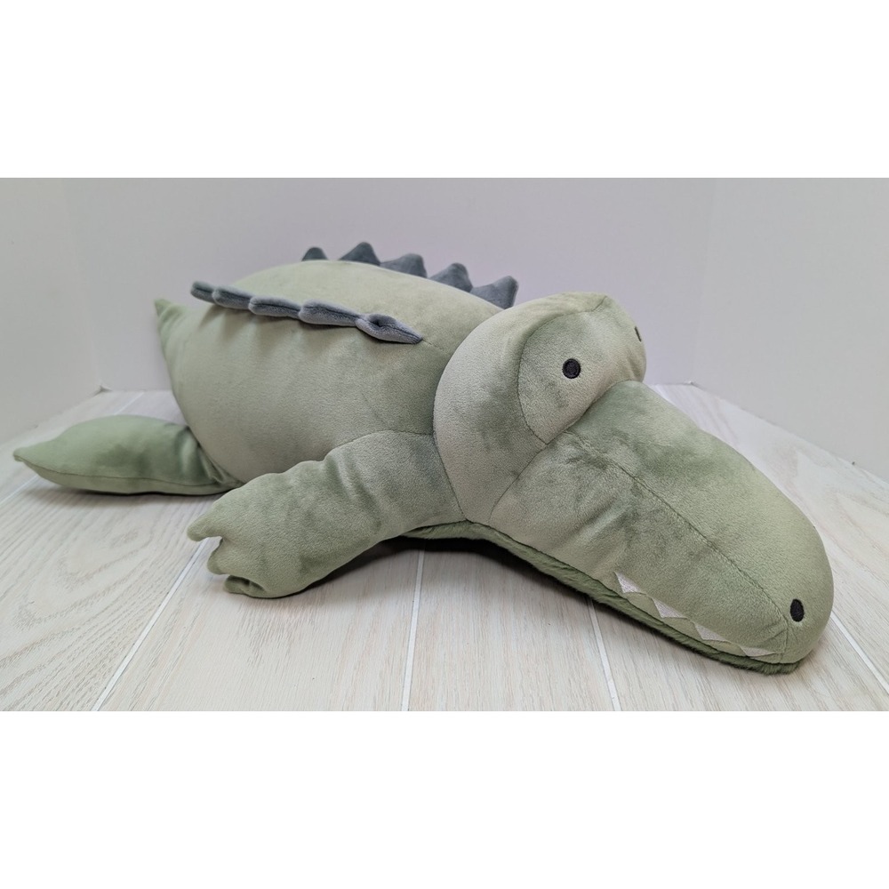 Pillowfort Alligator Crocodile Parent Weighted Plush‎ Throw Pillow Green Ribbed